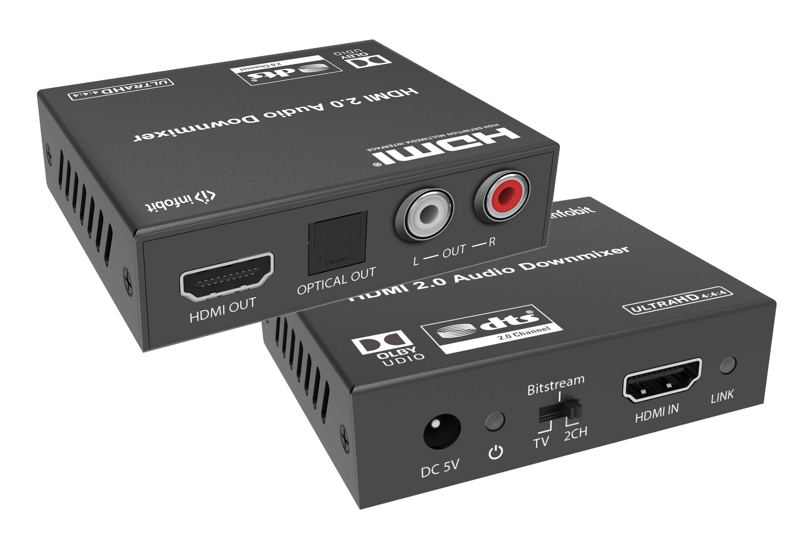 Де-ембеддер аудио из HDMI Infobit iTrans AD02  4K60 18Gbps HDMI Audio De-embedder/ Extractor